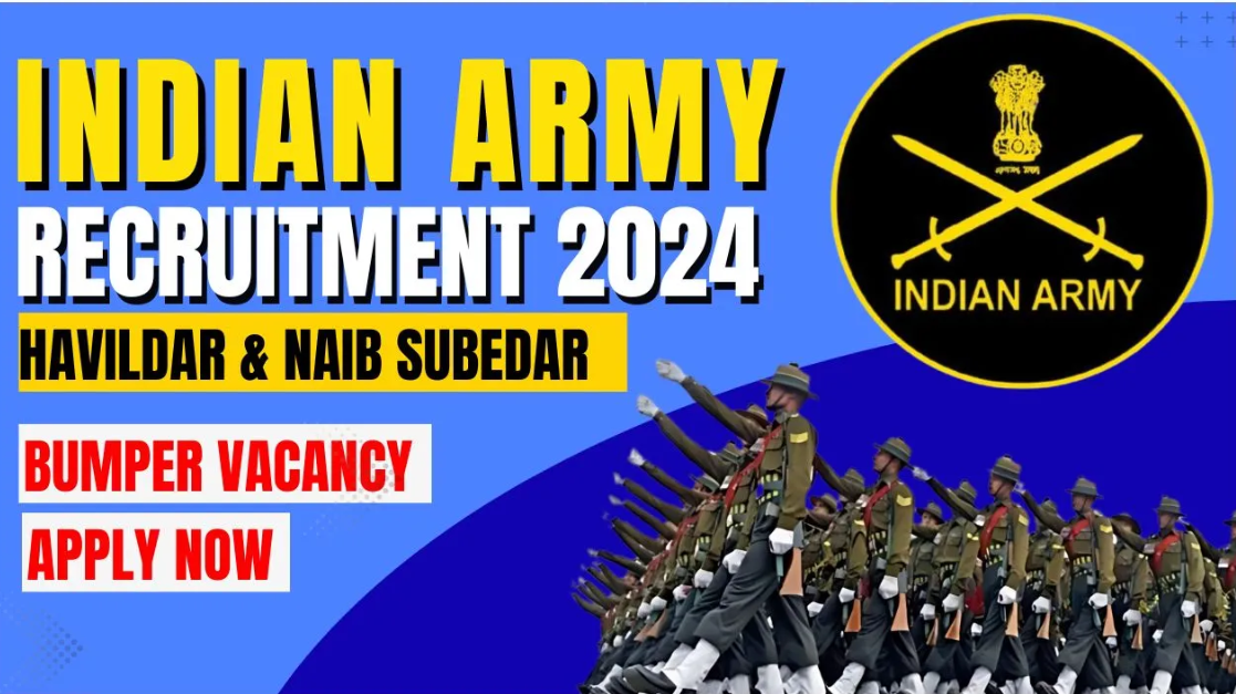 Indian Army Havildar & Naib Subedar Recruitment 2024, government job portal details on sarkariclerks.